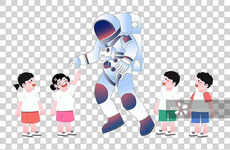 中国航天日宇航员火箭太空星球儿童教育普及矢量插画图片素材