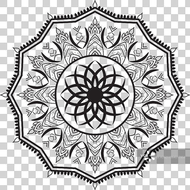 复杂的黑白曼陀罗设计图片素材