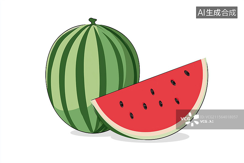 【AI数字艺术】西瓜和切片图片素材