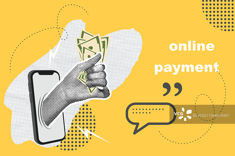 时尚的半色调拼贴商业概念图片素材