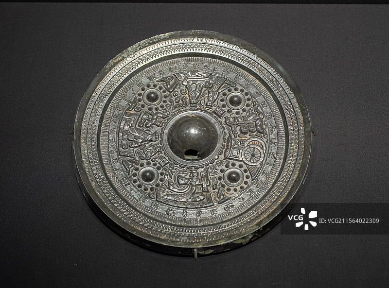 东汉 田氏作铭西王母舞蹈画像镜 浙江省博物馆图片素材