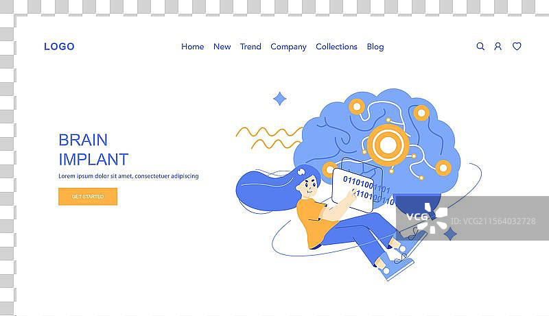 脑植入技术概念图片素材