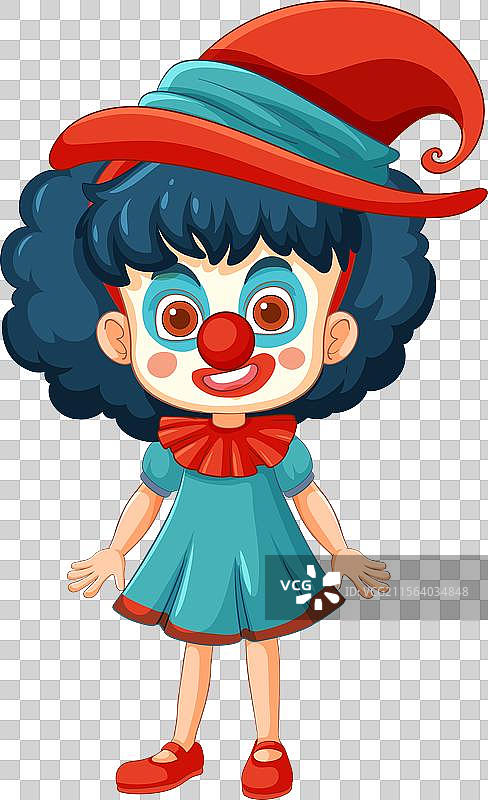 一个头发蓝色的快乐小丑图片素材