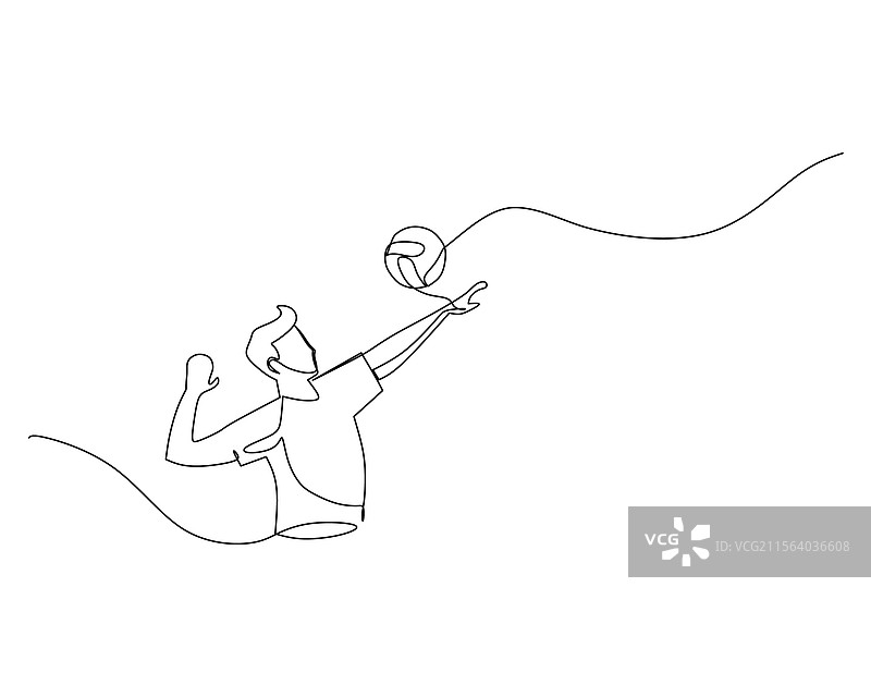 侧面视图的连续单线画图片素材