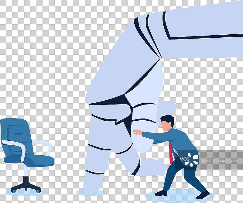 智能机器人手阻挡人们前进图片素材