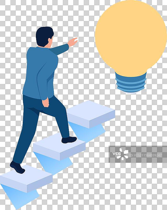 人们走向通往下一个梯子的方向图片素材