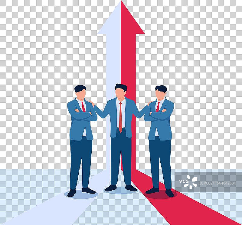 调解者在冲突中的两人之间进行调解图片素材