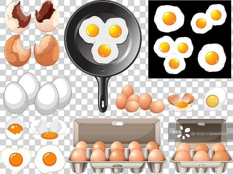 鸡蛋壳和煎锅图片素材