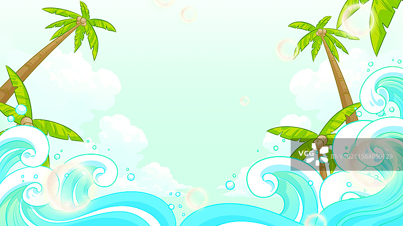 炎热的夏日海边惬意时光插画图片素材