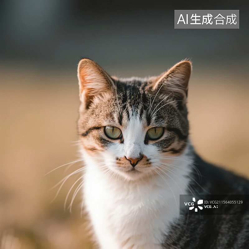 【AI数字艺术】一只虎斑猫的特写图片素材