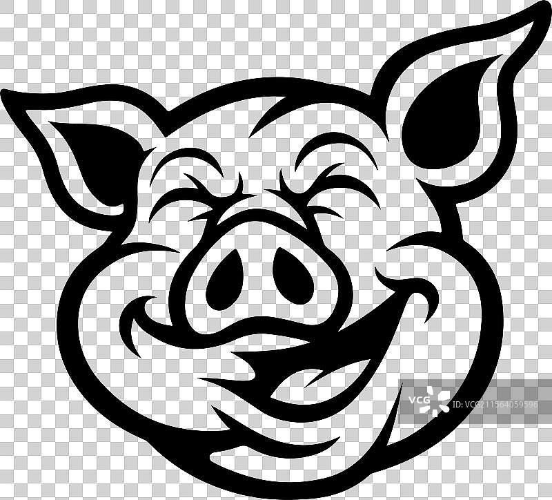 白色背景上的猪头，猪肉图片素材