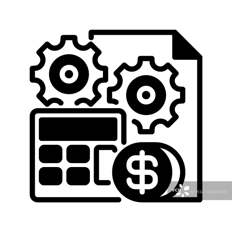成本管理线条图标通用创意图片素材