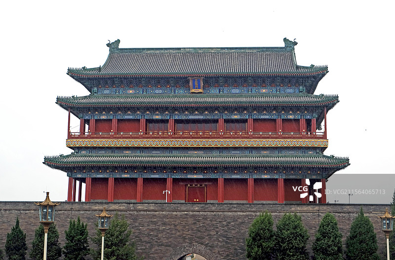 雨中的正阳门城楼图片素材