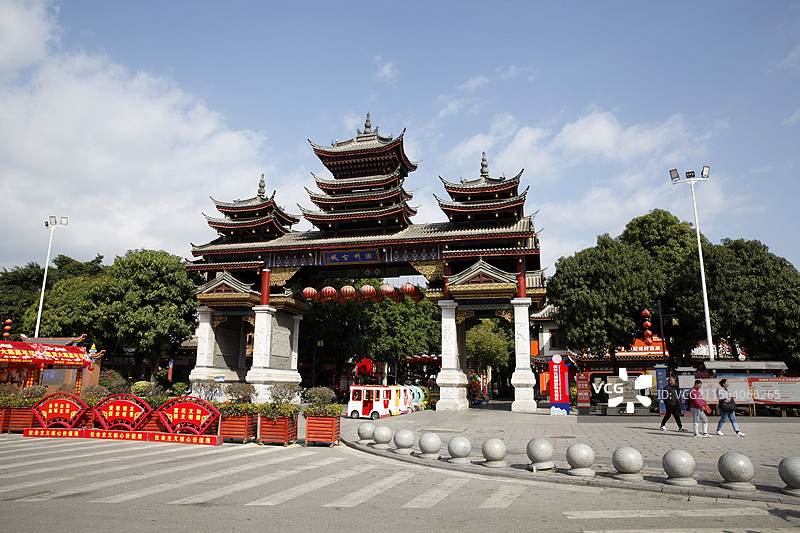 百色市田阳区田州古城大门图片素材