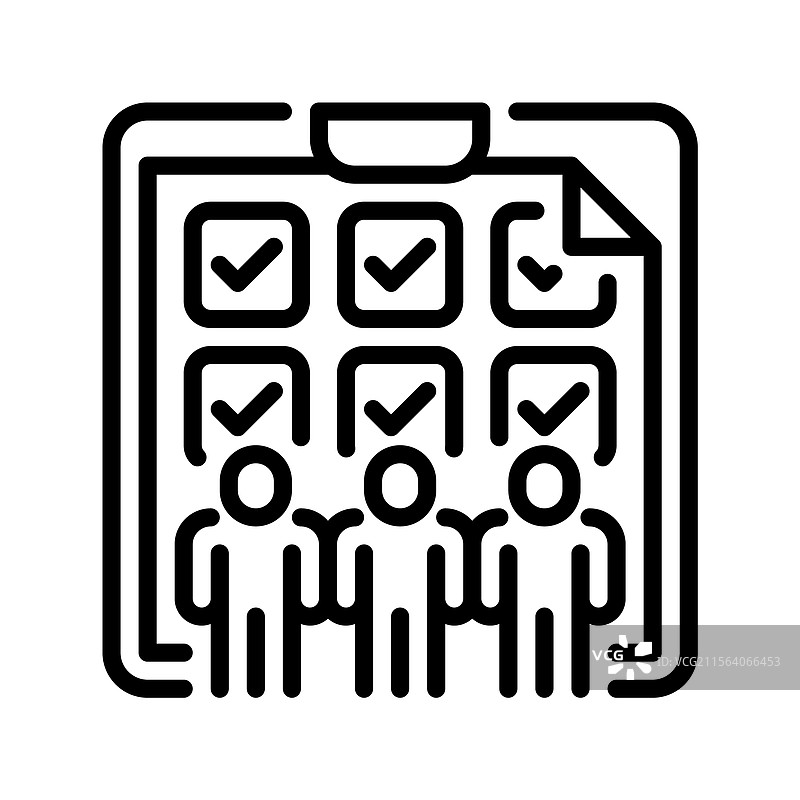 员工评估线条图标通用创意图片素材