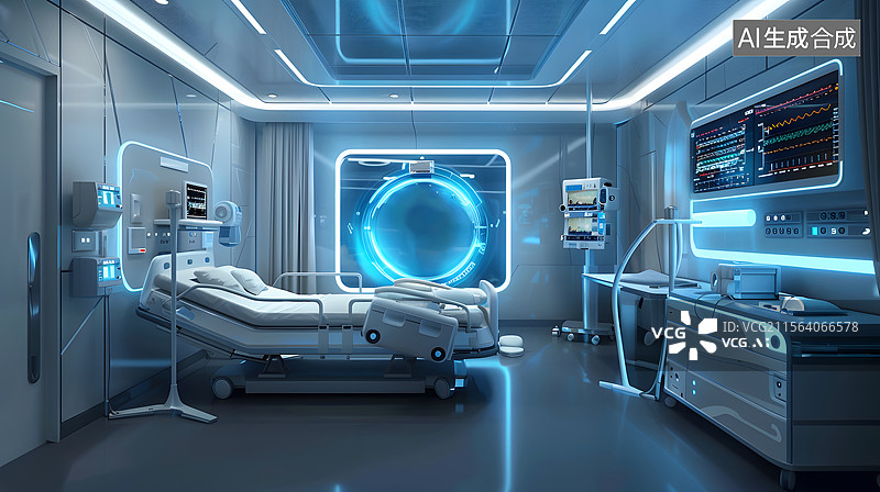 【AI数字艺术】【AIGC】现代化的手术室配有先进的医疗设备和手术台图片素材