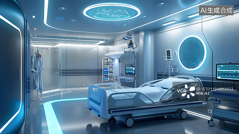 【AI数字艺术】【AIGC】现代化的手术室配有先进的医疗设备和手术台图片素材