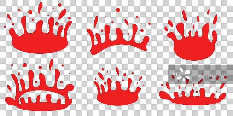 红色液体飞溅在白色背景上图片素材