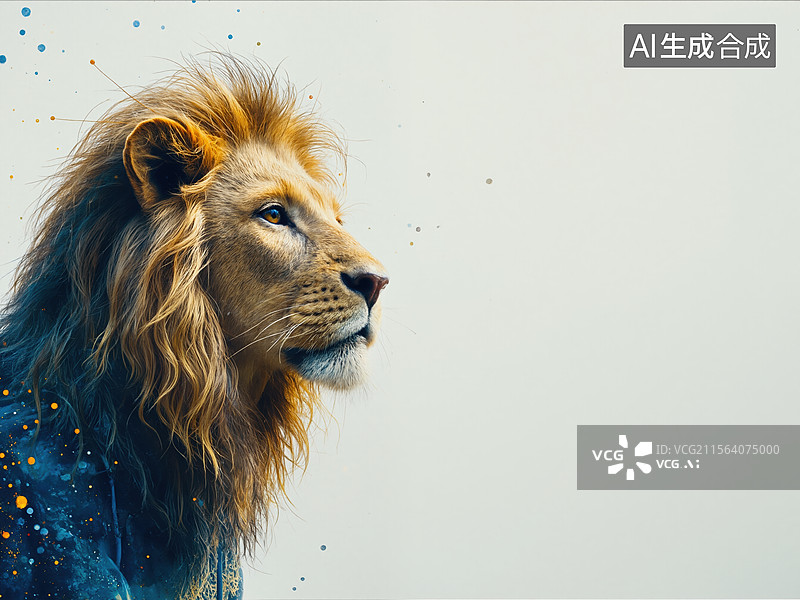 【AI数字艺术】狮子的威严图片素材