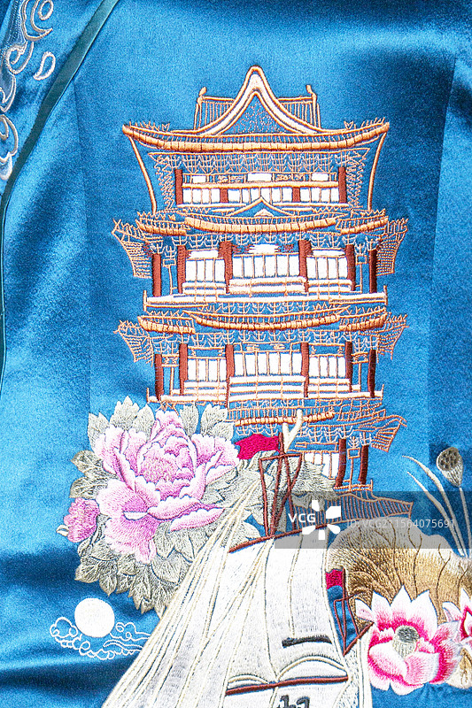 沧州园博园展品：旗袍刺绣图案图片素材