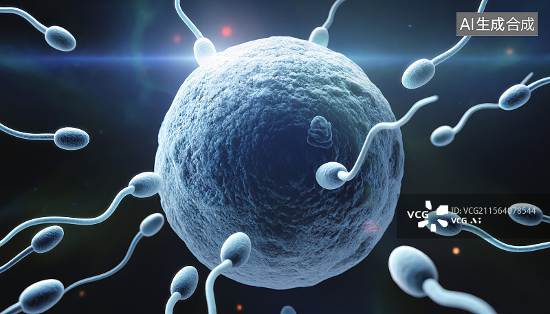 【AI数字艺术】精子卵子受精卵怀孕过程图片素材