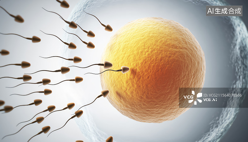 【AI数字艺术】精子卵子受精卵怀孕过程图片素材