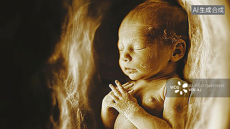 【AI数字艺术】人类胚胎胎儿图片素材