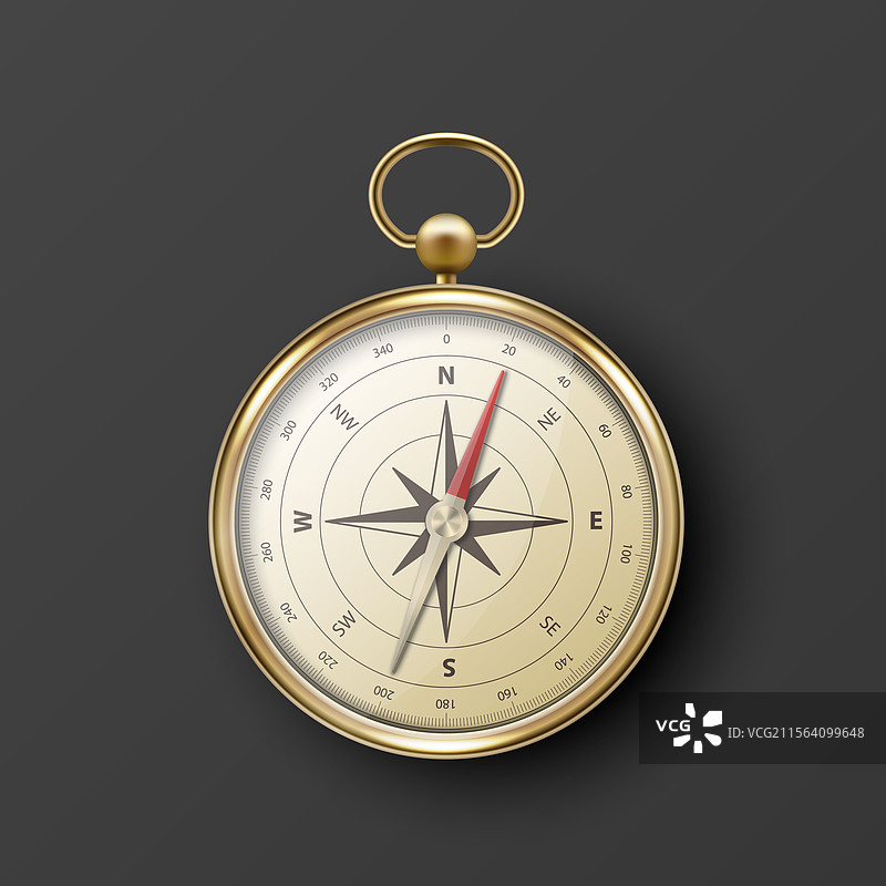 逼真的金属质感3D指南针图片素材