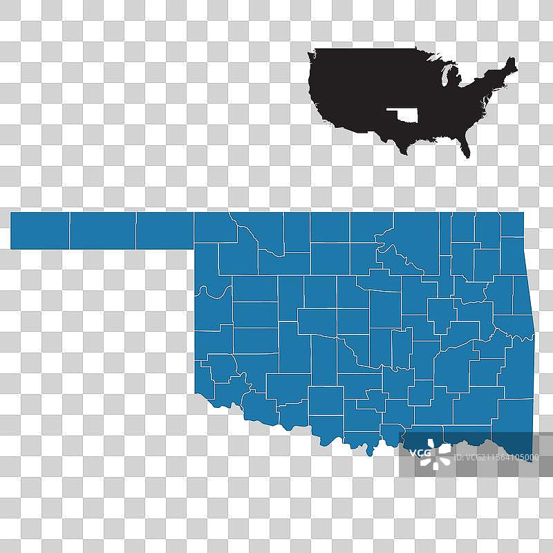 俄克拉荷马州县地图图片素材