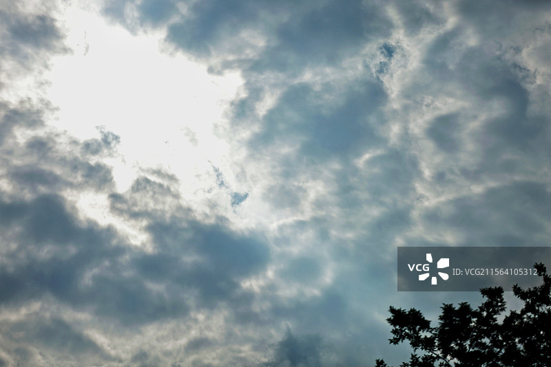 太阳穿过积云图片素材