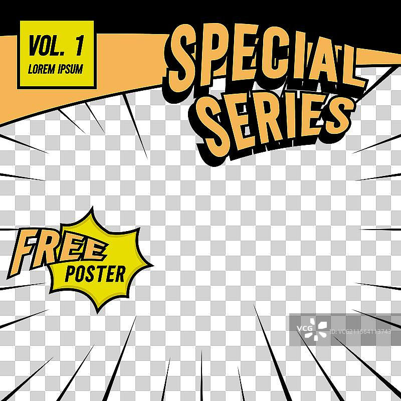 简单的方形漫画封面前页布局图片素材