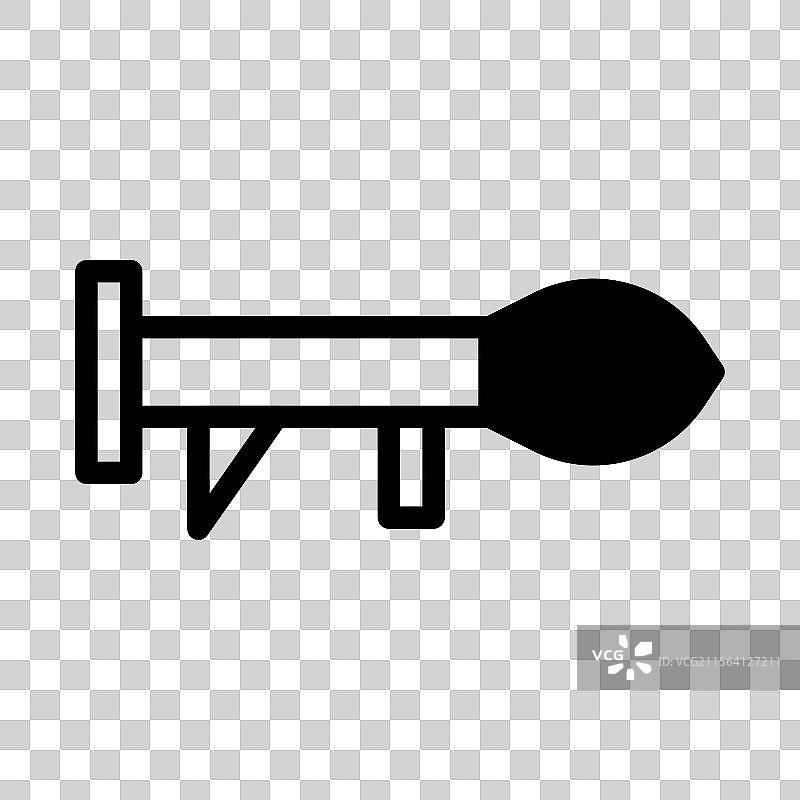 手榴弹发射器剪贴画，简约黑白风格图片素材