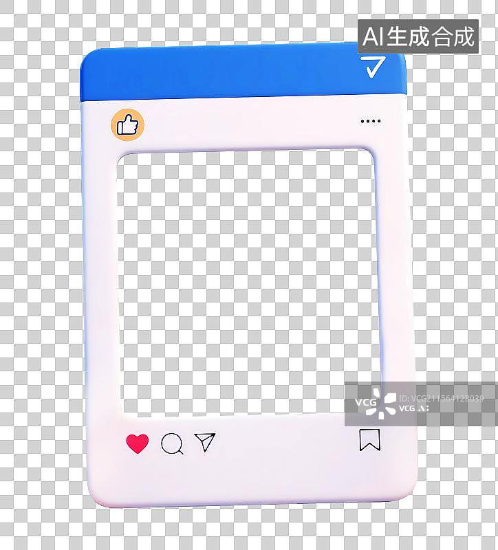 【AI数字艺术】卡通3d相框对话框分享社交媒体平台图片素材