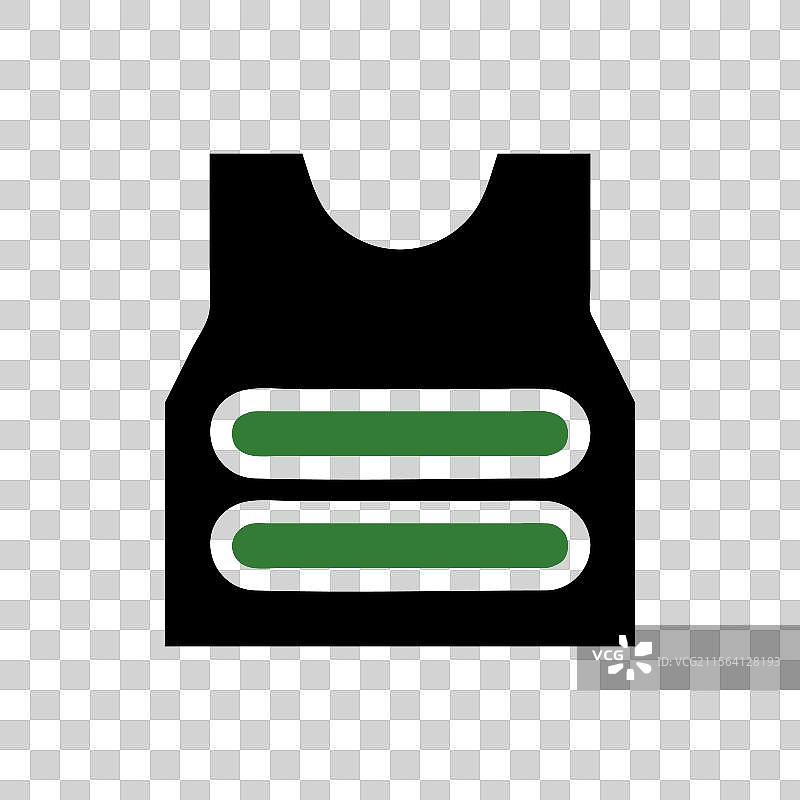 带有绿色条纹装饰的风格化盔甲图片素材