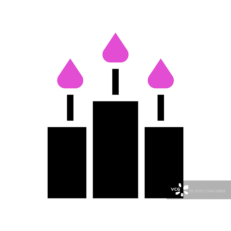 优雅的三根蜡烛，极简风格图片素材
