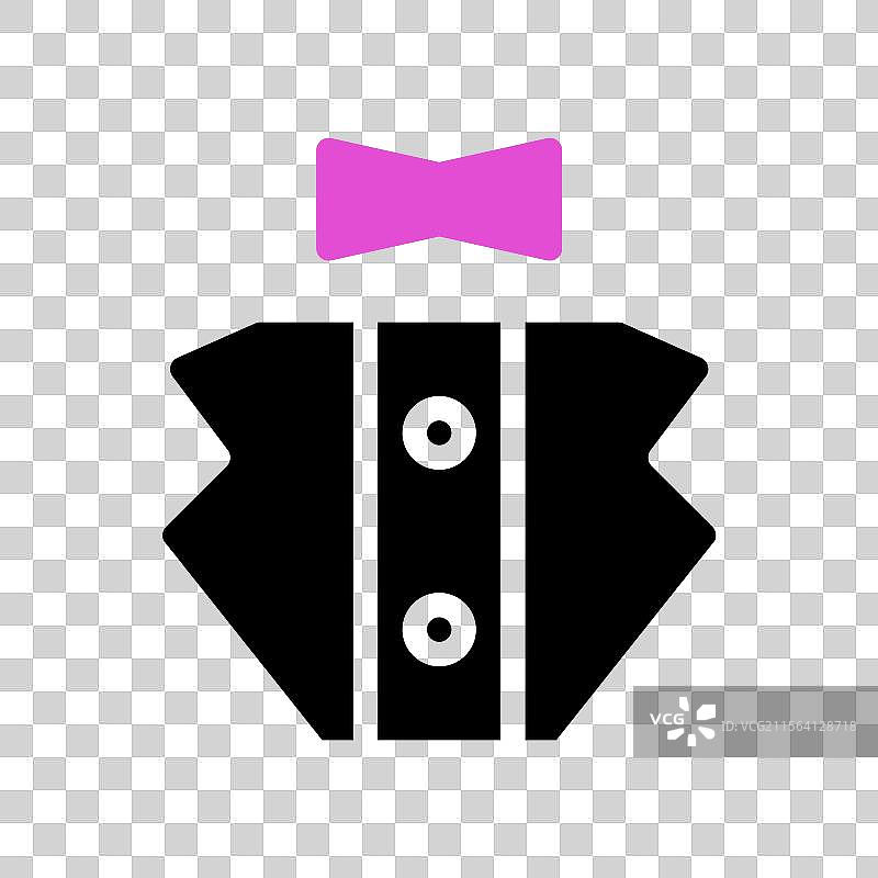 简单的粉色领结和黑色晚礼服图片素材