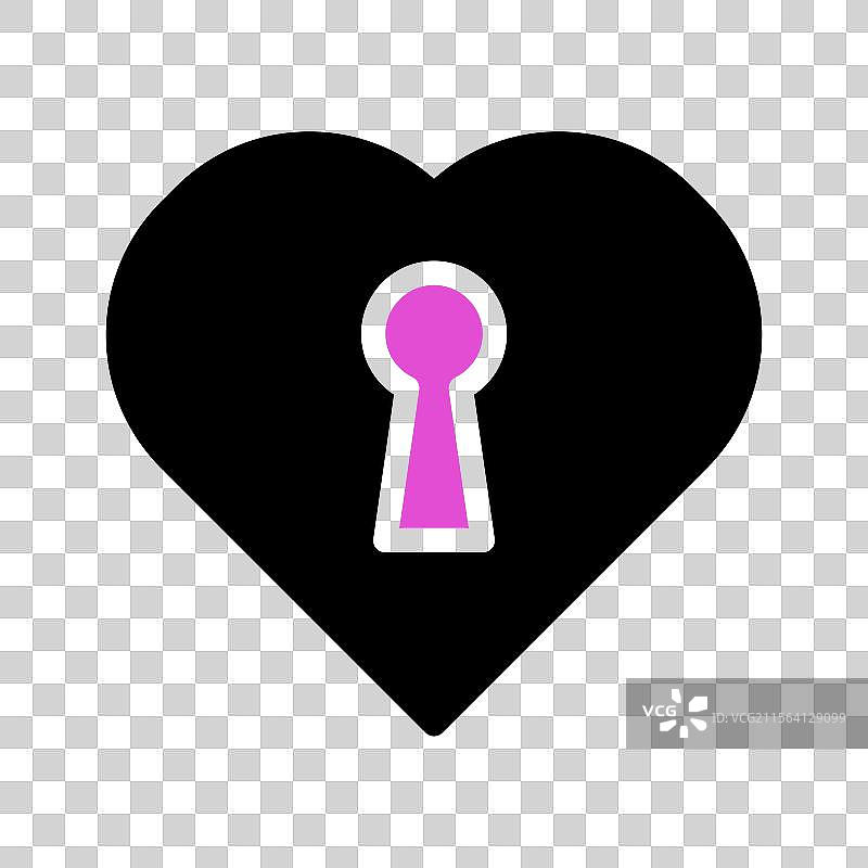 心形钥匙孔，象征着爱与安全图片素材