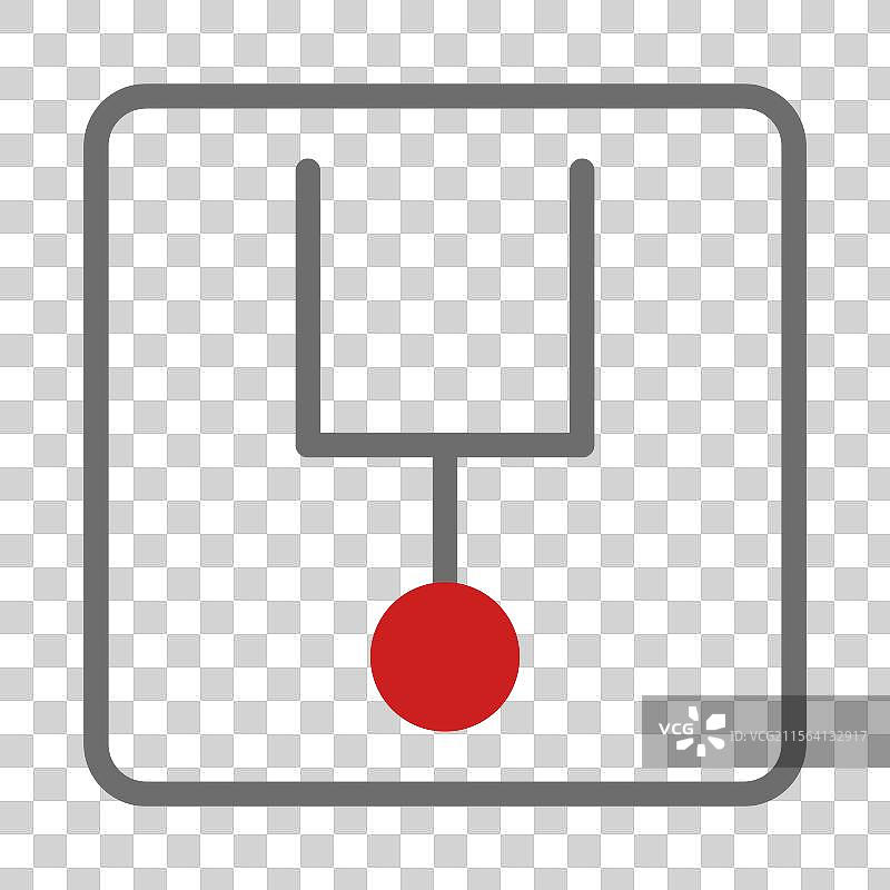 带有红色球体和灰色线条的示意图图片素材