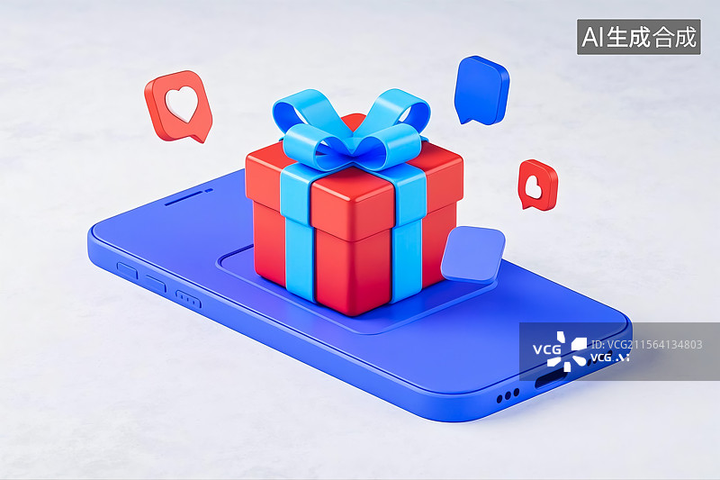 【AI数字艺术】手机购物概念三维插画图片素材