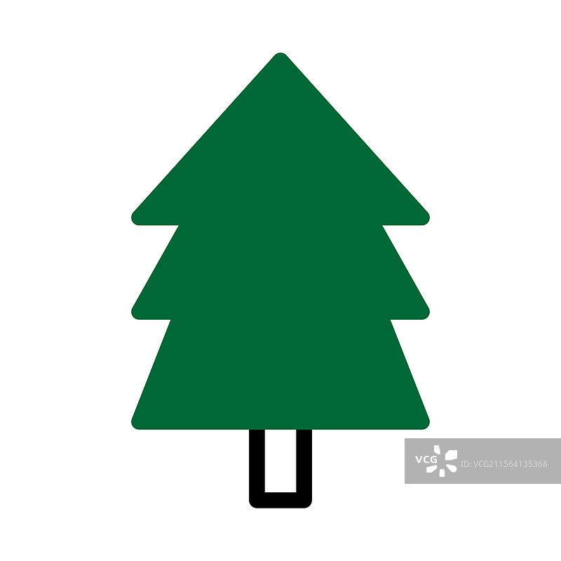白色背景上的风格化常青树图标图片素材