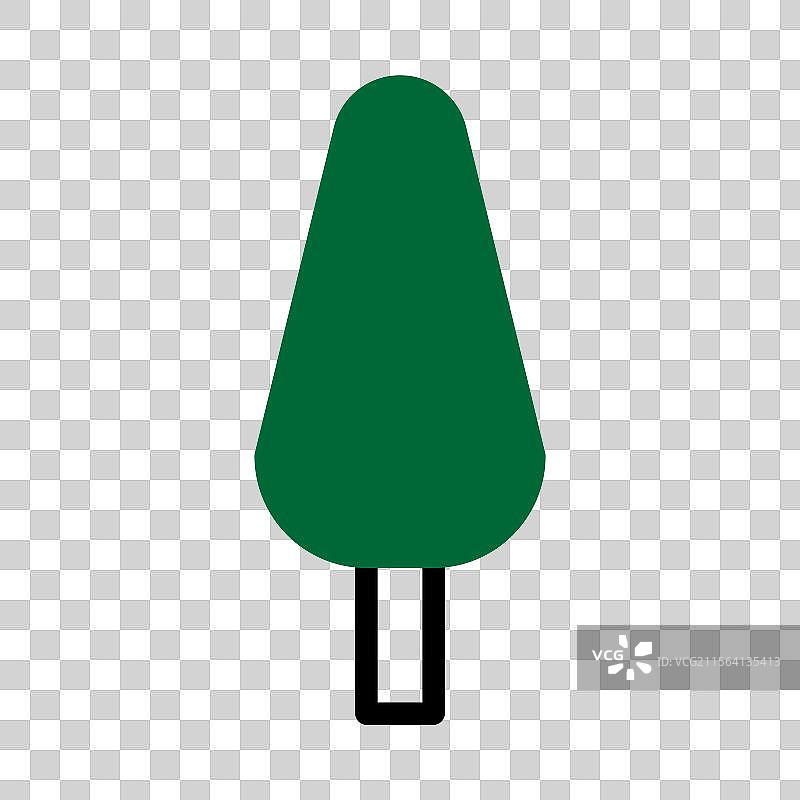 风格化的翡翠绿色树篱图标图片素材