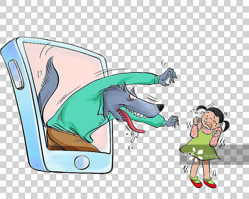 元素：网络上的色狼骚扰孩子图片素材