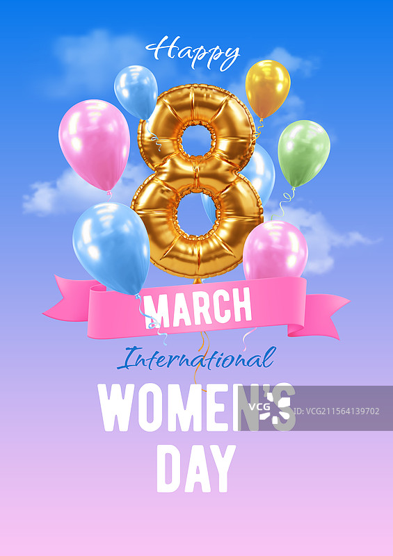 国际妇女节快乐，3月8日问候图片素材