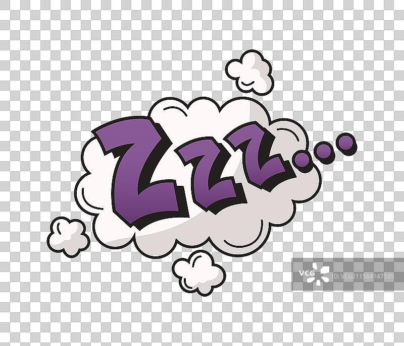 漫画风格的“zzz”在对话气泡中的概念图片素材