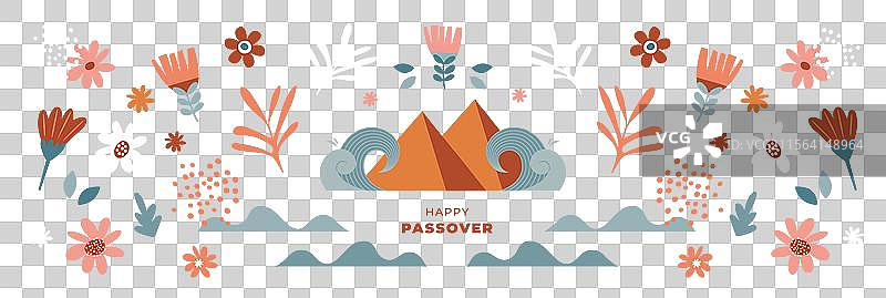 快乐的逾越节背景横幅和海报图片素材