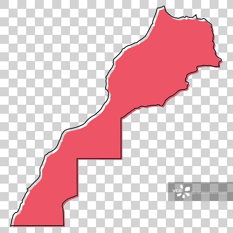 摩洛哥地图符号形状旅行网页扁平概念图片素材