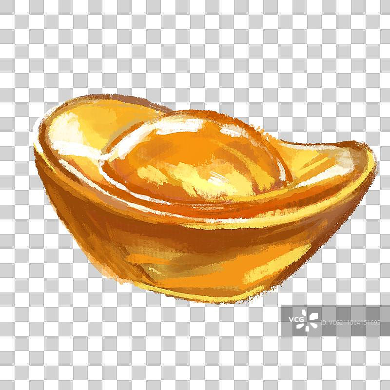 国画水彩水墨金元宝原画图片素材