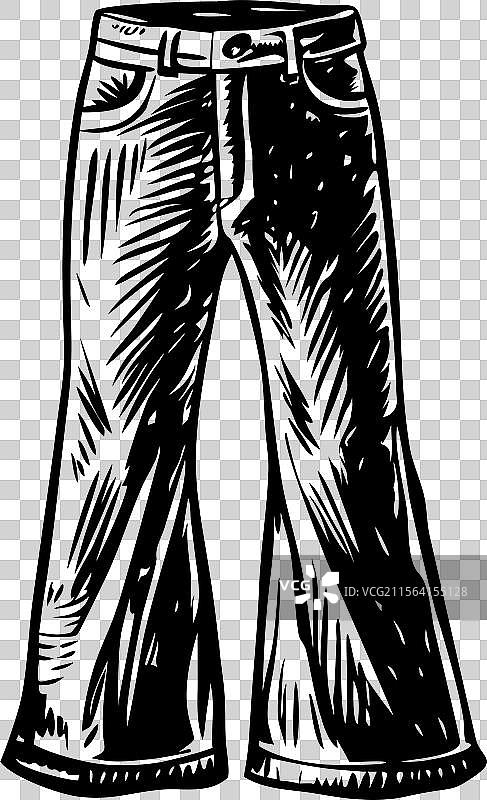 复古风格的喇叭裤图片素材