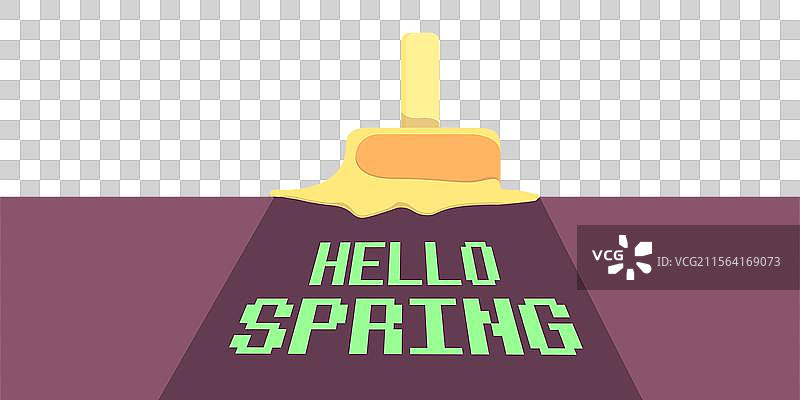 春天你好横幅，扁平设计图片素材