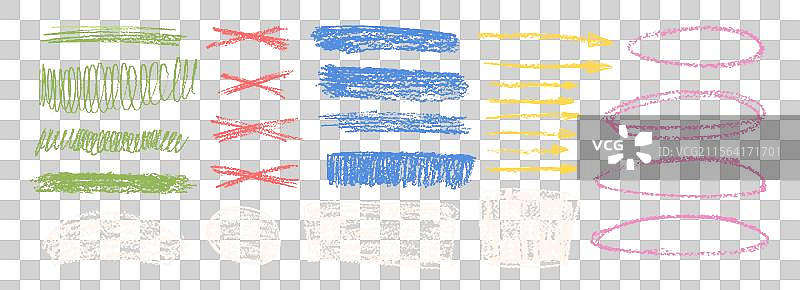 蜡笔下划线强调套装铅笔涂鸦图片素材